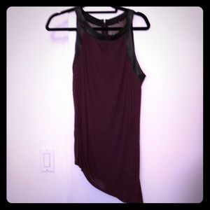 Leather trim purple tank